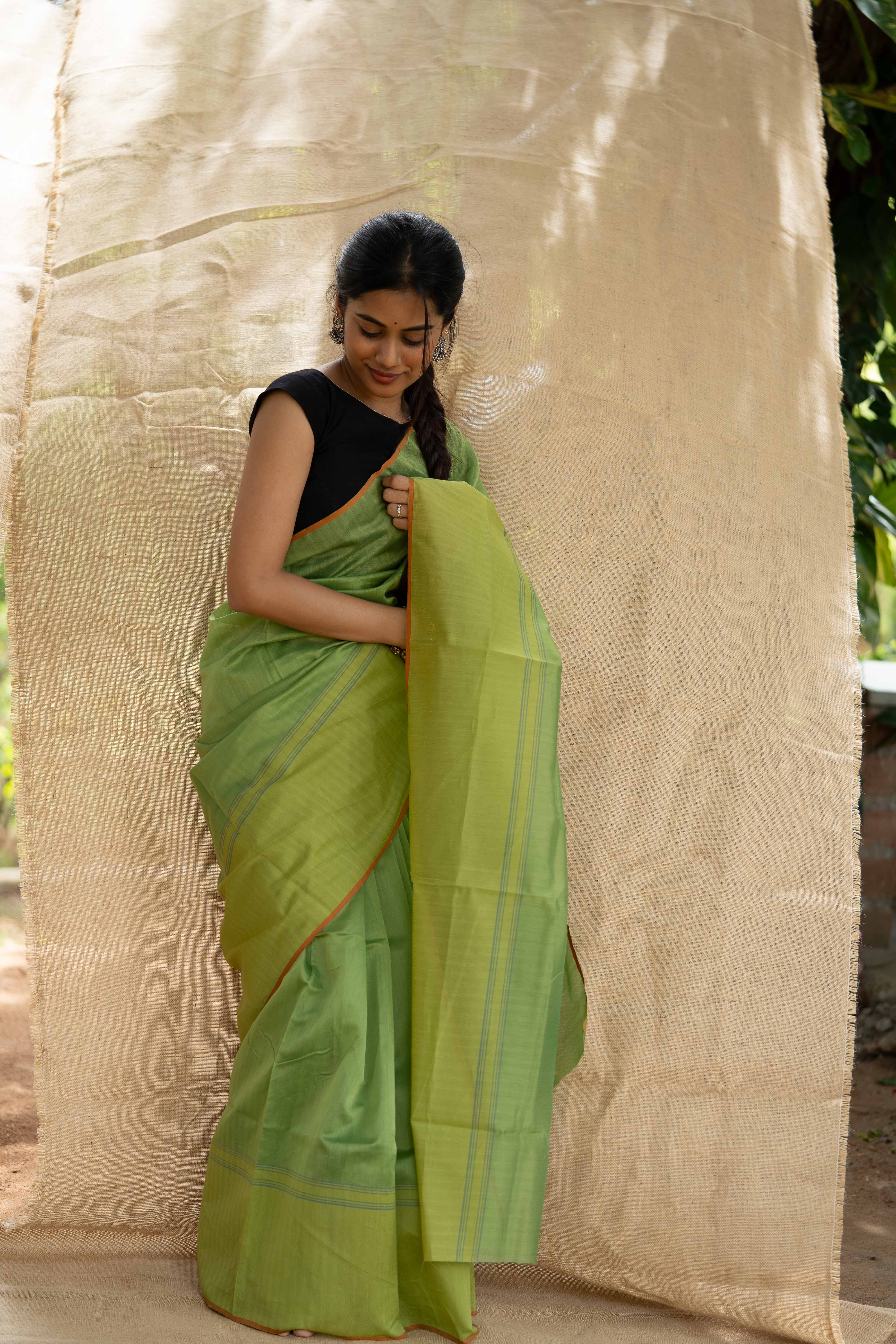 Silk Chanderi - Moong Green