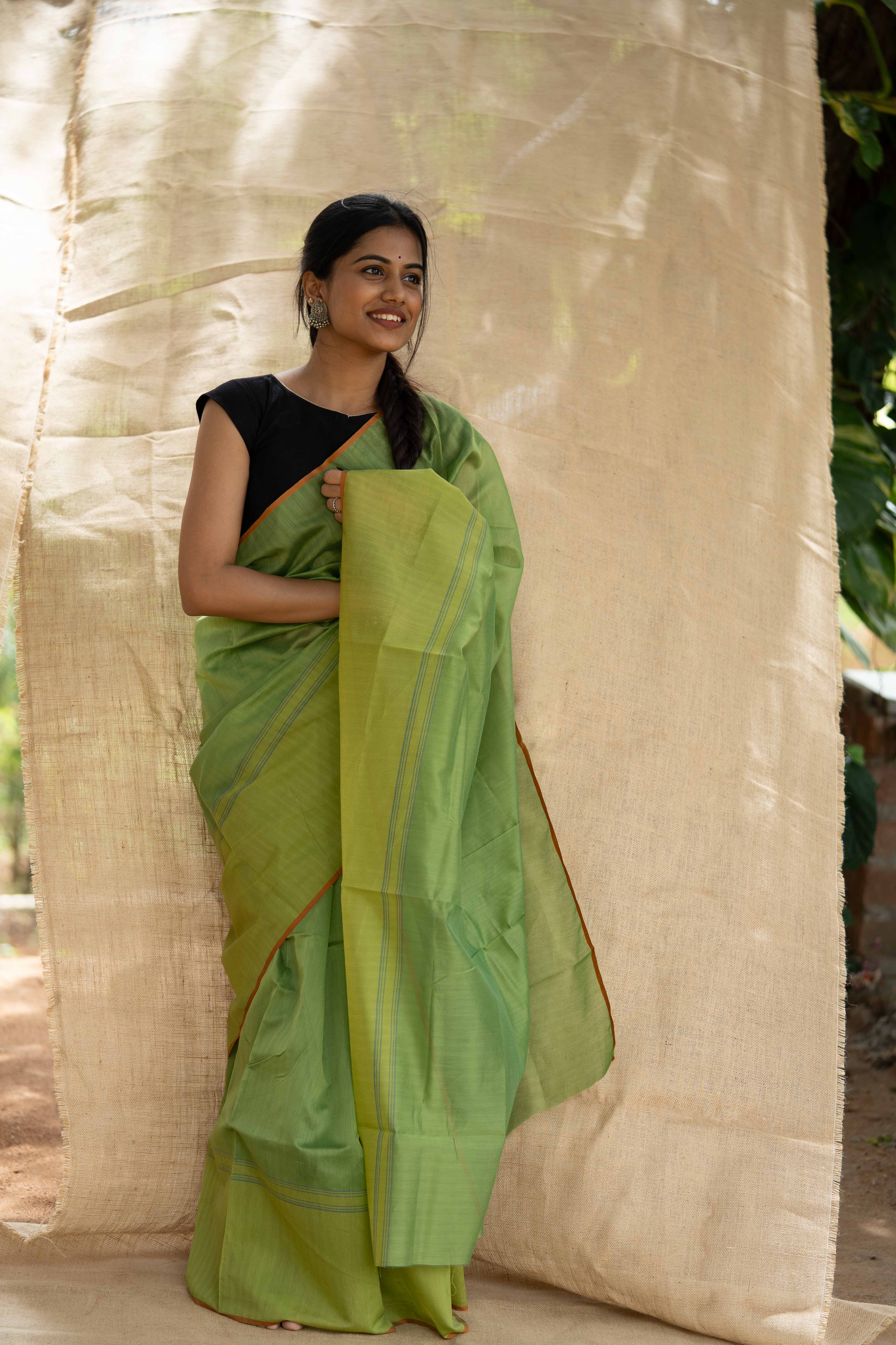 Silk Chanderi - Moong Green