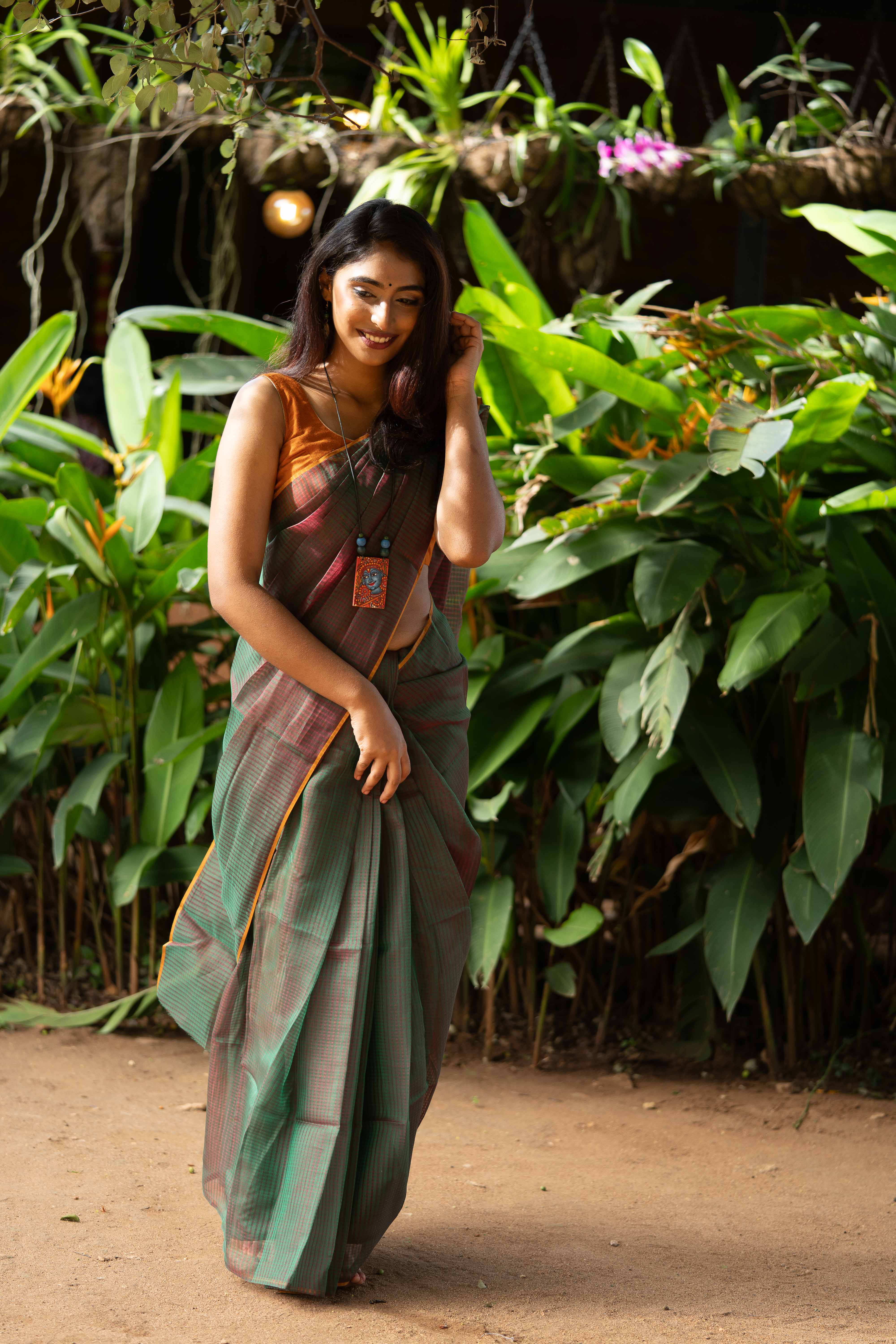 Organza Cascade - Bottle Green