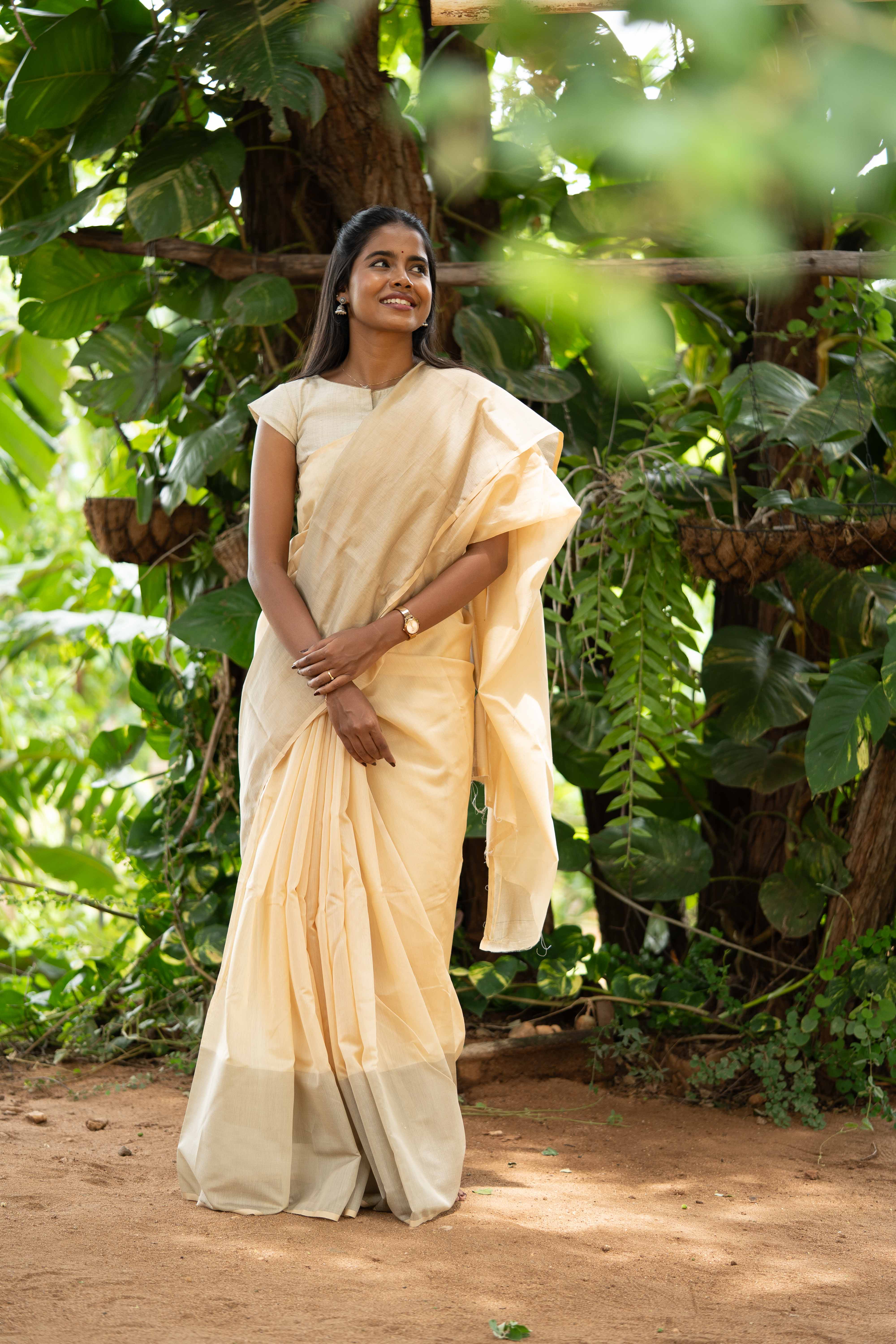 Classic Beige Silk Chanderi