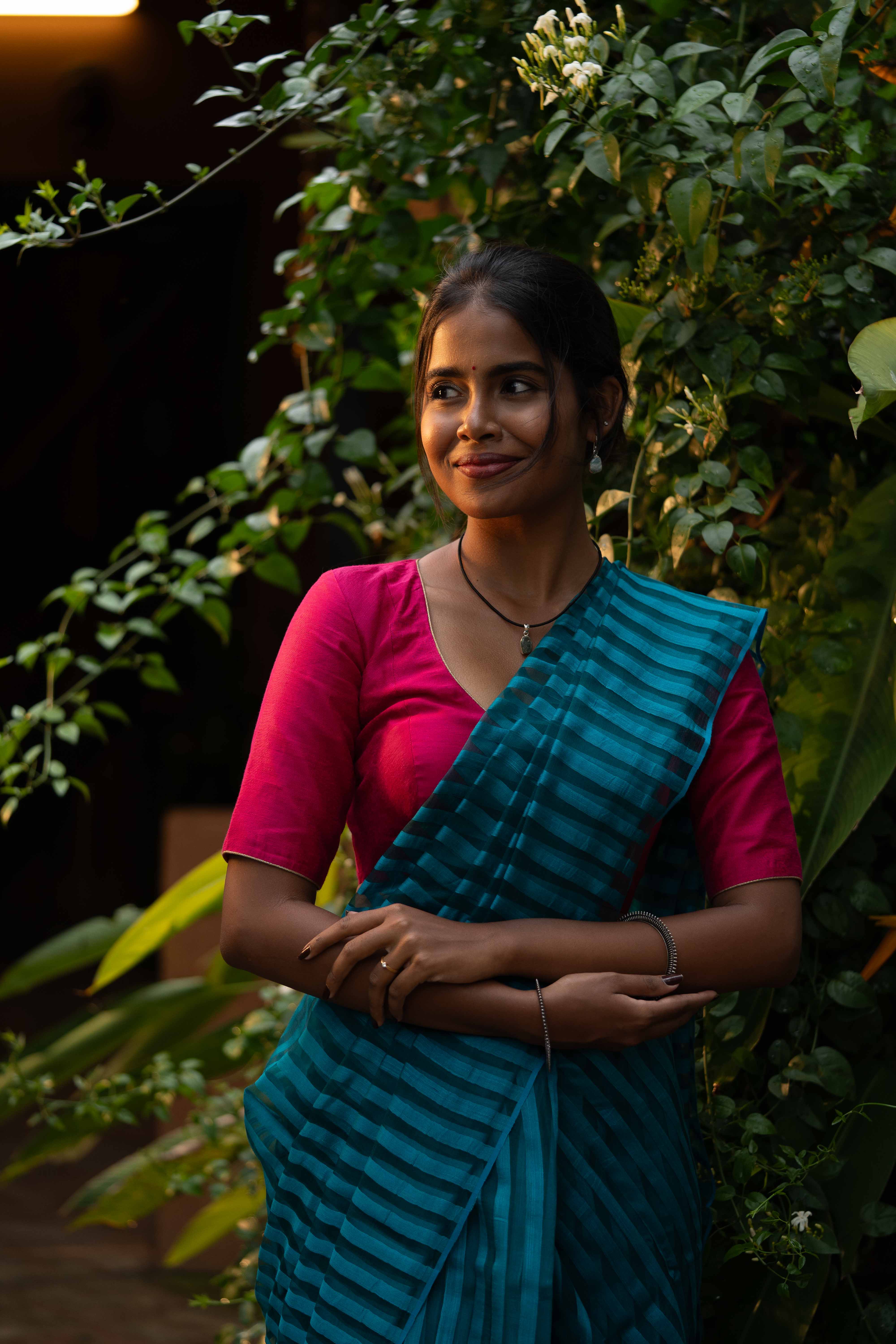 Organza Cascade - Teal Blue