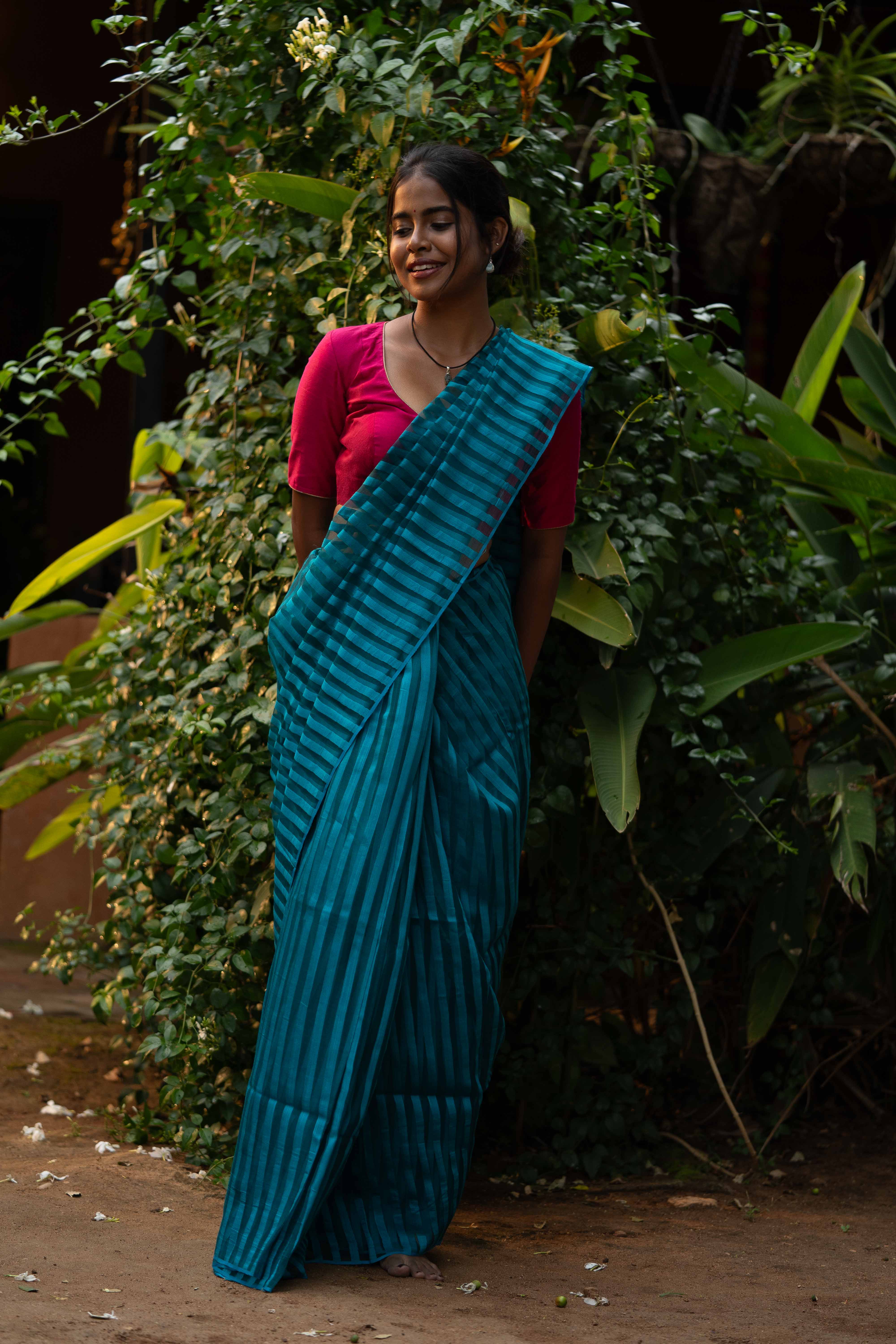 Organza Cascade - Teal Blue