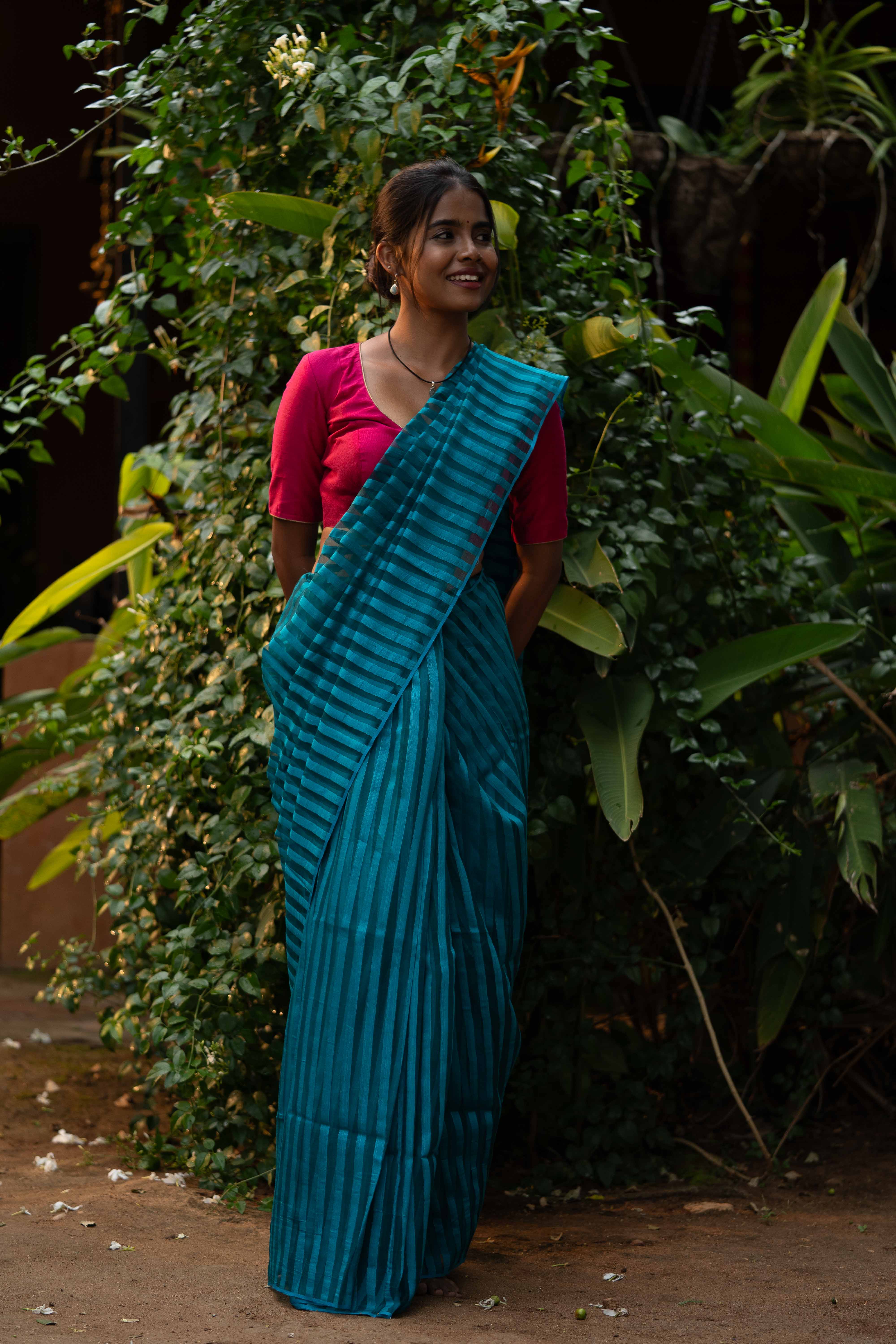 Organza Cascade - Teal Blue